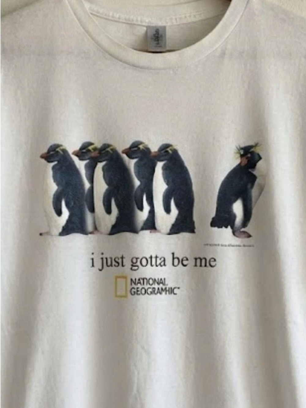 Gildan White National Geographic Penguin Graphic Tee | Unisex Shirt - Picture 2 of 2